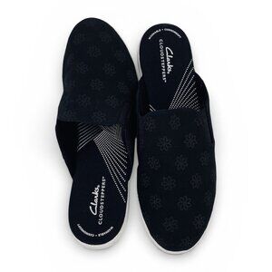 Clarks Cloudsteppers Breeze Shore Mules Black Floral 10